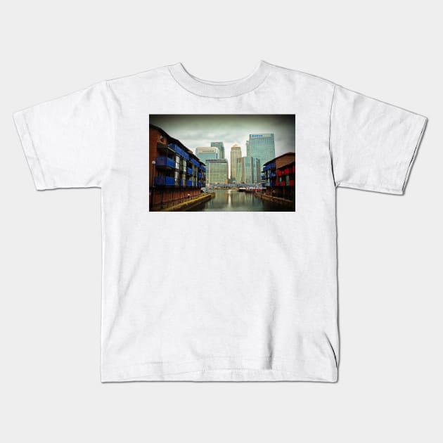 Canary Wharf London Docklands England UK Kids T-Shirt by Andy Evans Photos